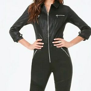 WTB: Bebe coated moto jumpuit